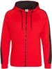 Sports Polyester Zipped Hoodie met capuchon Black/Red - XL