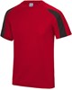 Vegan T-shirt 'Contrast' met korte mouwen Red/Black - XL