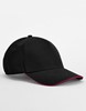 Beechfield CB825C EarthAware® Classic Organic Cotton 5 Panel Cap - Sandwich Peak - Black/Classic Red - One Size