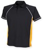 Herenpolo 'Piped Performance' met korte mouwen Black/Amber - L