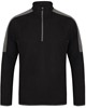 Finden+Hales FH571 Adults 1/4 Zip Midlayer With Contrast Panelling - Black/Gunmetal Grey - M