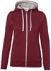 Hakro 255 Women's hooded jacket Bonded - Burgundy/Silver - M