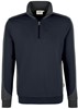 Hakro 476 Zip sweatshirt Contrast MIKRALINAR® - Navy Blue/Anthracite - S