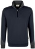 Hakro 476 Zip sweatshirt Contrast MIKRALINAR® - Navy Blue/Anthracite - M