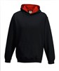 Just JH003K Kids´ Varsity Hoodie - Jet Black/Fire Red - 5/6 (S)