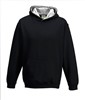 Just JH003K Kids´ Varsity Hoodie - Jet Black/Heather Grey - 5/6 (S)