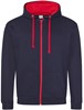 Just JH053 Varsity Zoodie - New French Navy/Fire Red - L