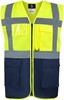 Korntex KX810 CO² Neutral Multifunctional Executive Safety Vest Hamburg - Signal Yellow/Navy - L