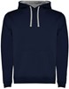 Donker Blauwe heren Hoodie met Grijze binnenzijde capuchon en koord Urban merk Roly maat L